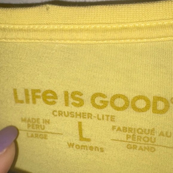Life is Good Women's Crusher-Lite Tee Lighthouse Yellow size Large Beachy - Picture 4 of 5